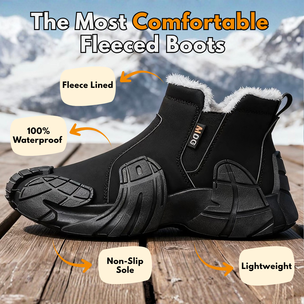 Fleece-Lined Waterproof Winter Boots