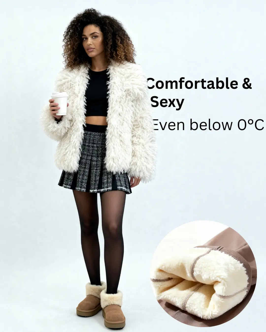 Velrenne fleece-lined thermal tights