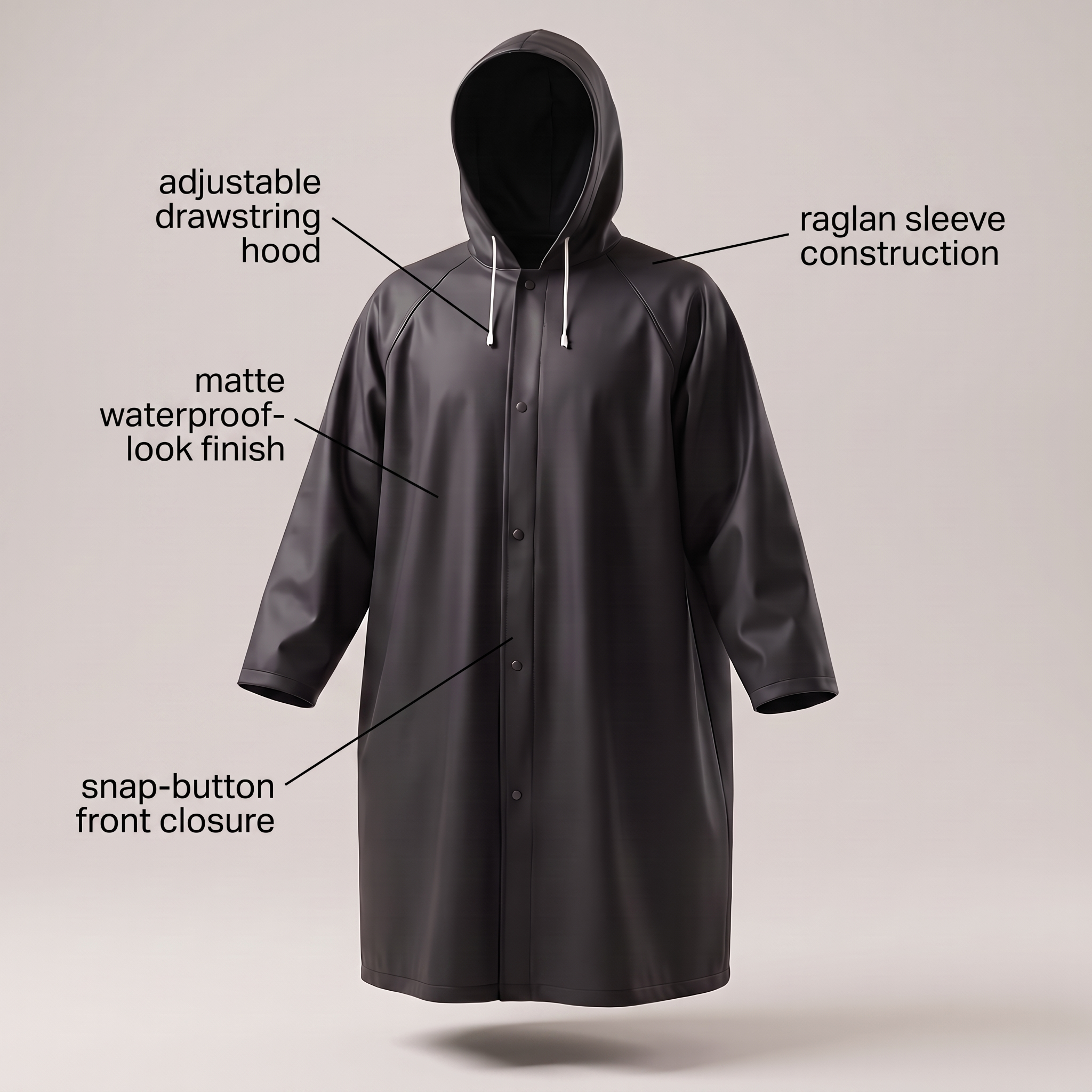 The Velrenne™ DryGuard Long Hooded Raincoat