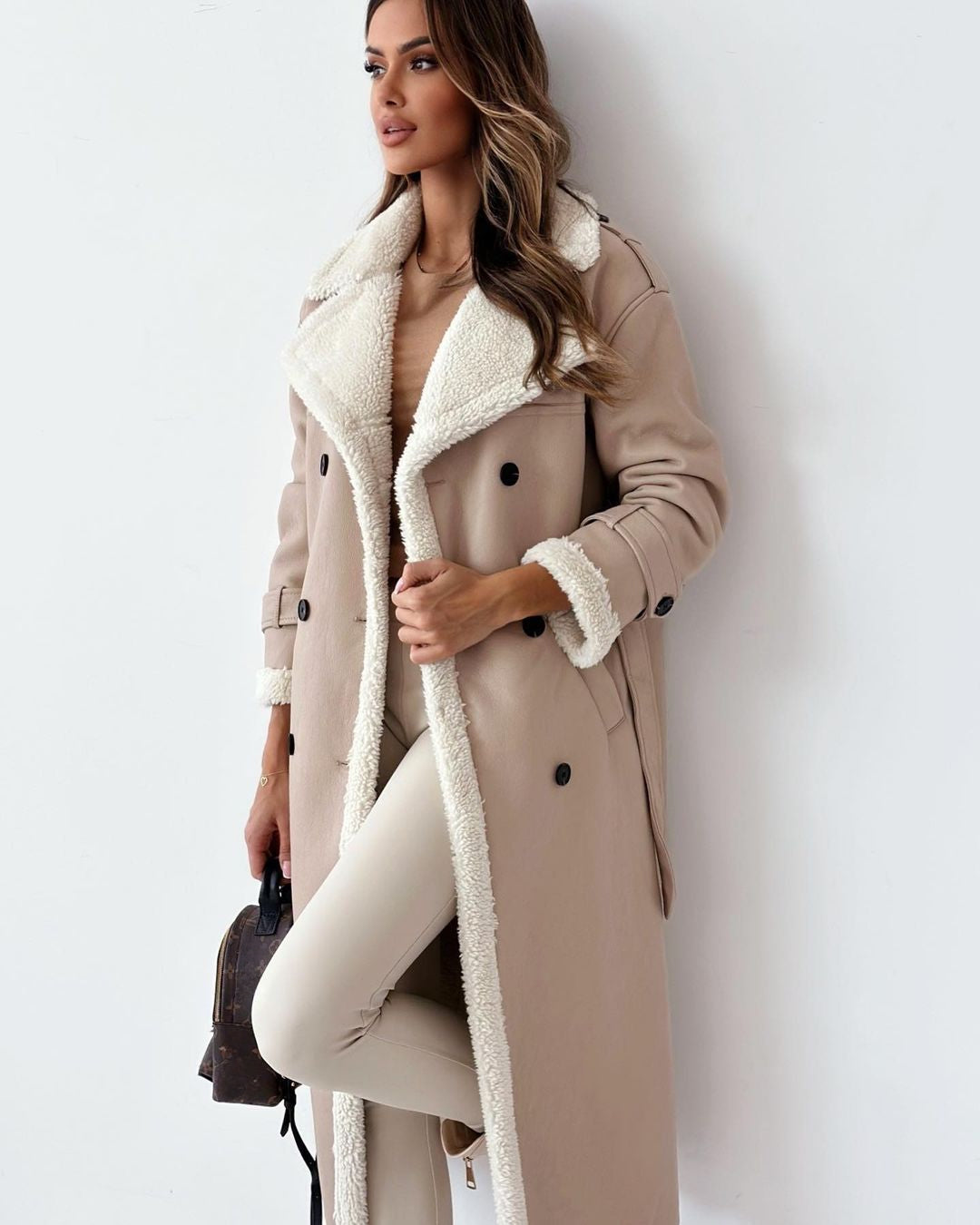Double-Breasted Teddy Coat