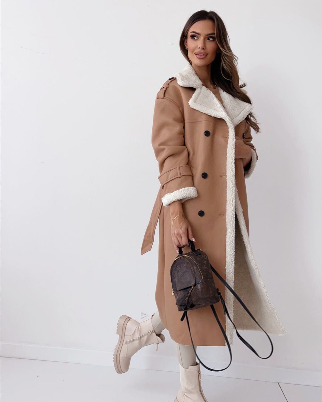 Double-Breasted Teddy Coat