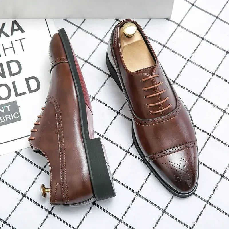The Velrenne™ Oxford Cap-Toe Brogues