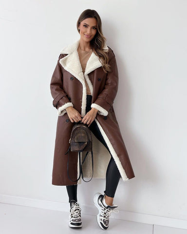 Double-Breasted Teddy Coat