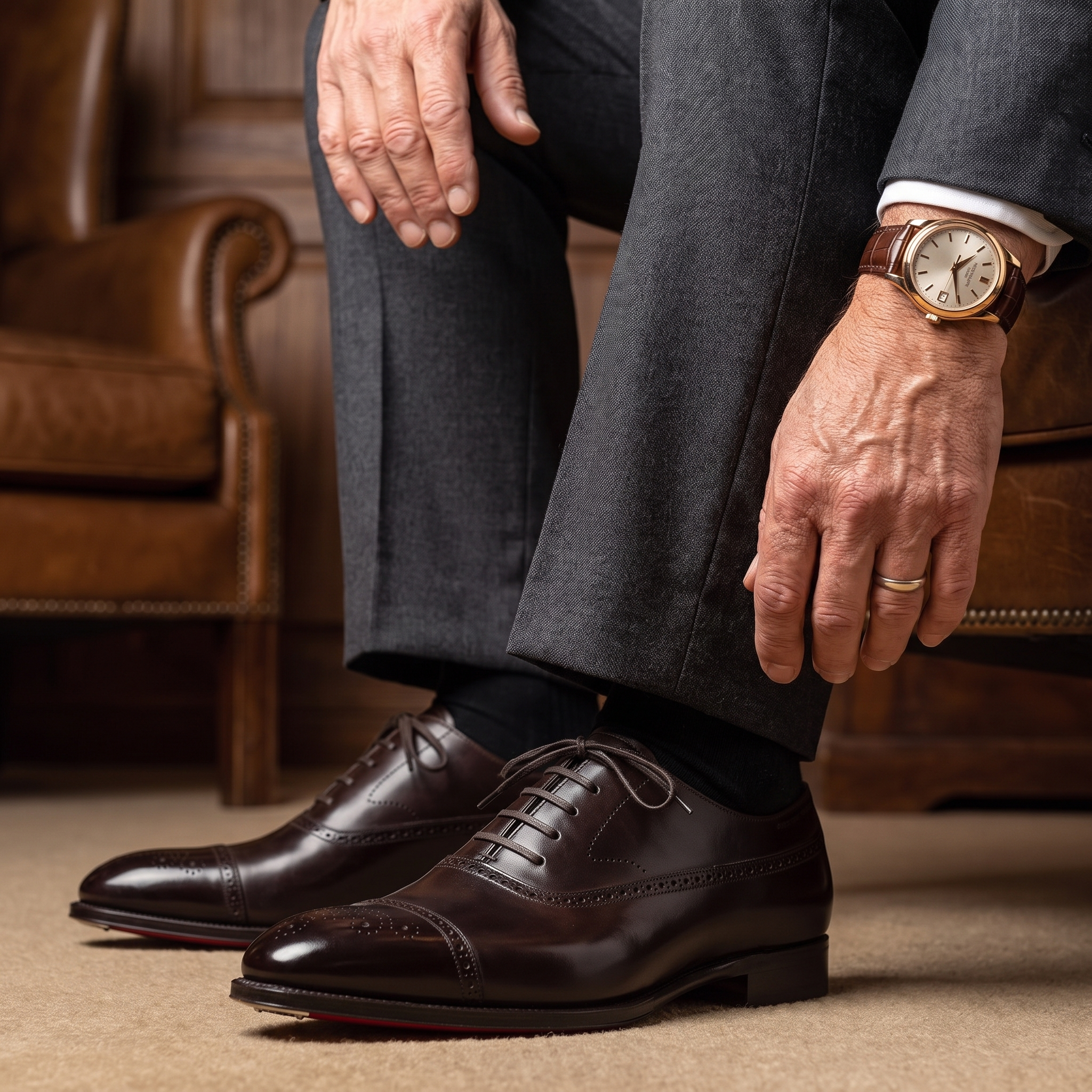 The Velrenne™ Oxford Cap-Toe Brogues