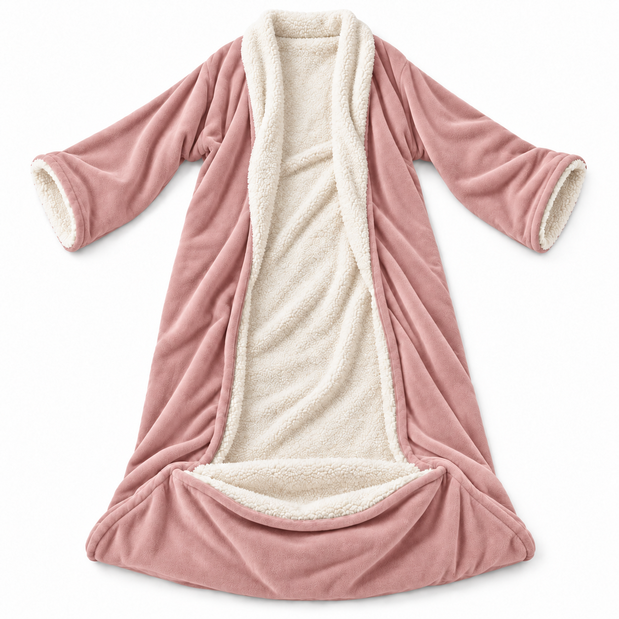 Velrenne heated wearable blanket with sleeves and foot pocket