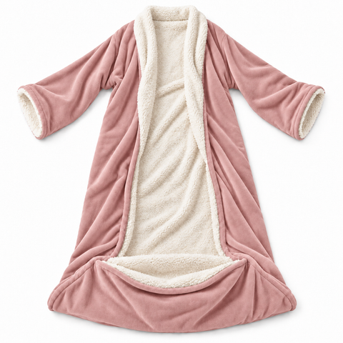 Velrenne heated wearable blanket with sleeves and foot pocket