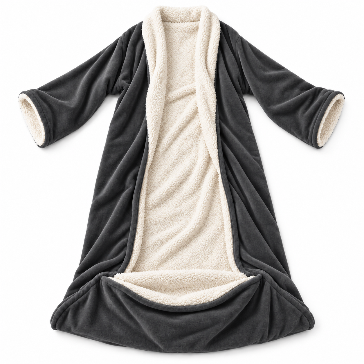 Velrenne heated wearable blanket with sleeves and foot pocket