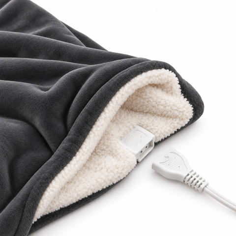 Velrenne heated wearable blanket with sleeves and foot pocket