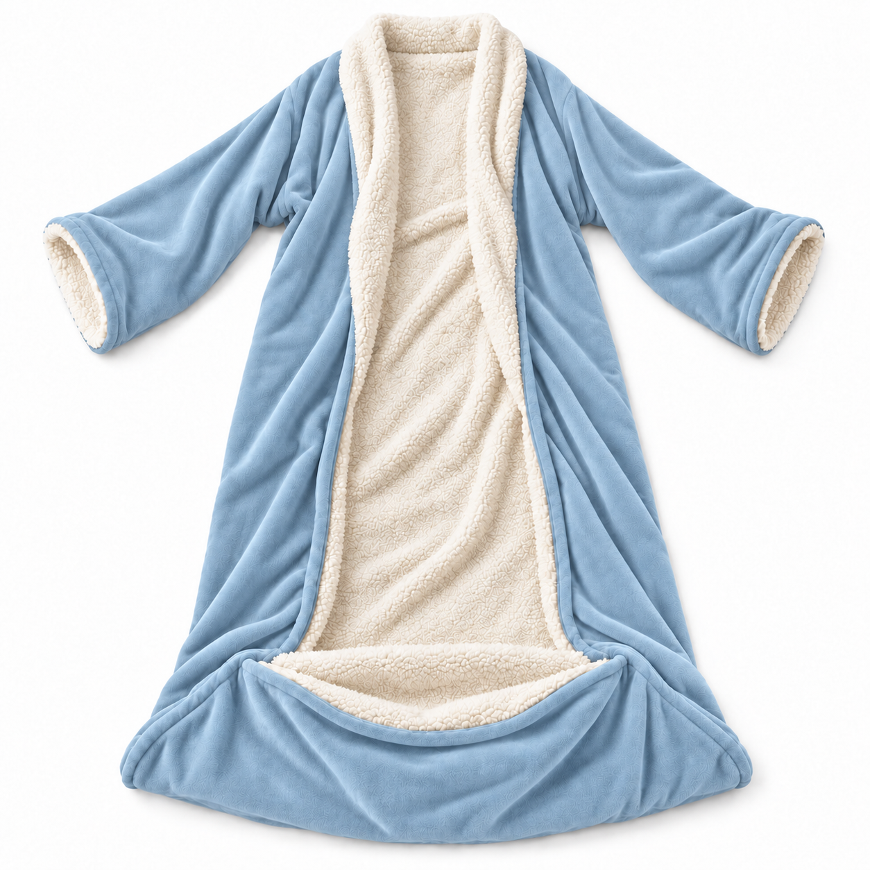 Velrenne heated wearable blanket with sleeves and foot pocket