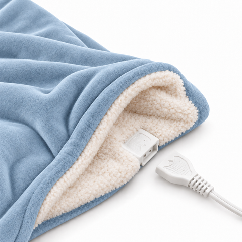 Velrenne heated wearable blanket with sleeves and foot pocket