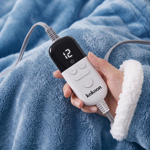 Velrenne heated wearable blanket with sleeves and foot pocket